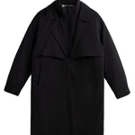 Brabora Men’s Winter Trench Coat Korean Style Mid-Length Cotton Lapel Overcoat