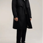 Brabora Men’s Winter Trench Coat Korean Style Mid-Length Cotton Lapel Overcoat