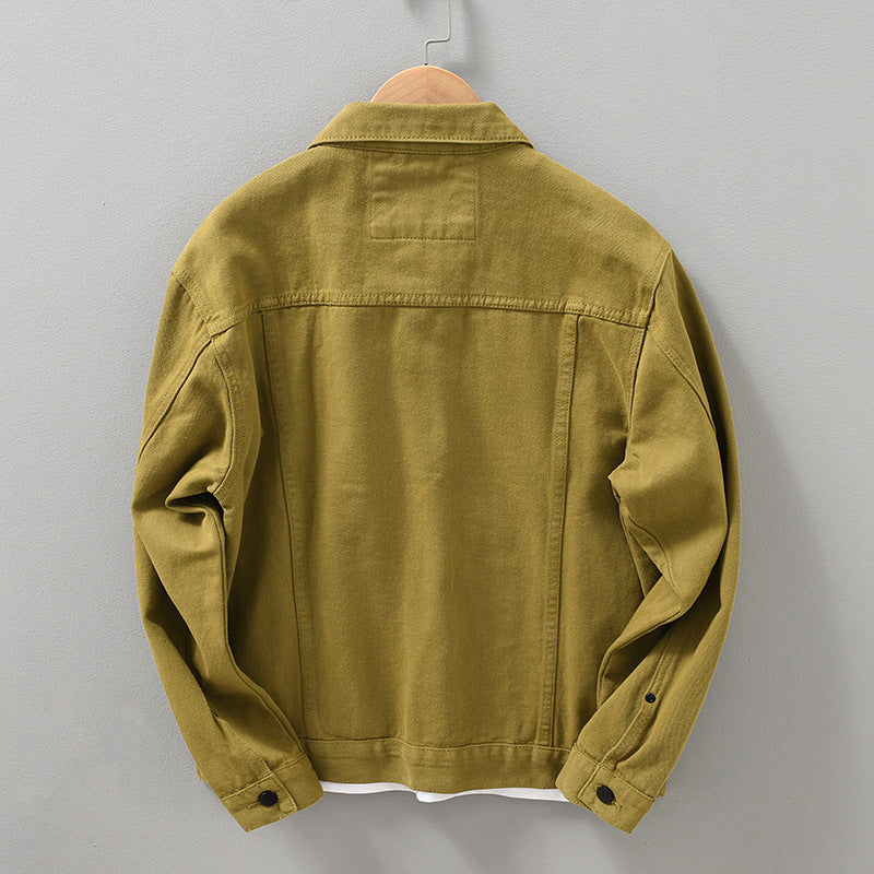 Brabora Men’s French Retro Denim Jacket Shirt Japanese Workwear Casual Spring & Autumn Coat