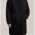 Brabora Men’s Winter Trench Coat Korean Style Mid-Length Cotton Lapel Overcoat