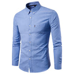 Men’s Korean Slim Fit Dress Shirt Long Sleeve Formal Business Shirt