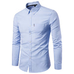 Men’s Korean Slim Fit Dress Shirt Long Sleeve Formal Business Shirt