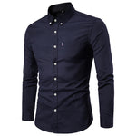 Men’s Korean Slim Fit Dress Shirt Long Sleeve Formal Business Shirt