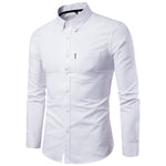 Men’s Korean Slim Fit Dress Shirt Long Sleeve Formal Business Shirt
